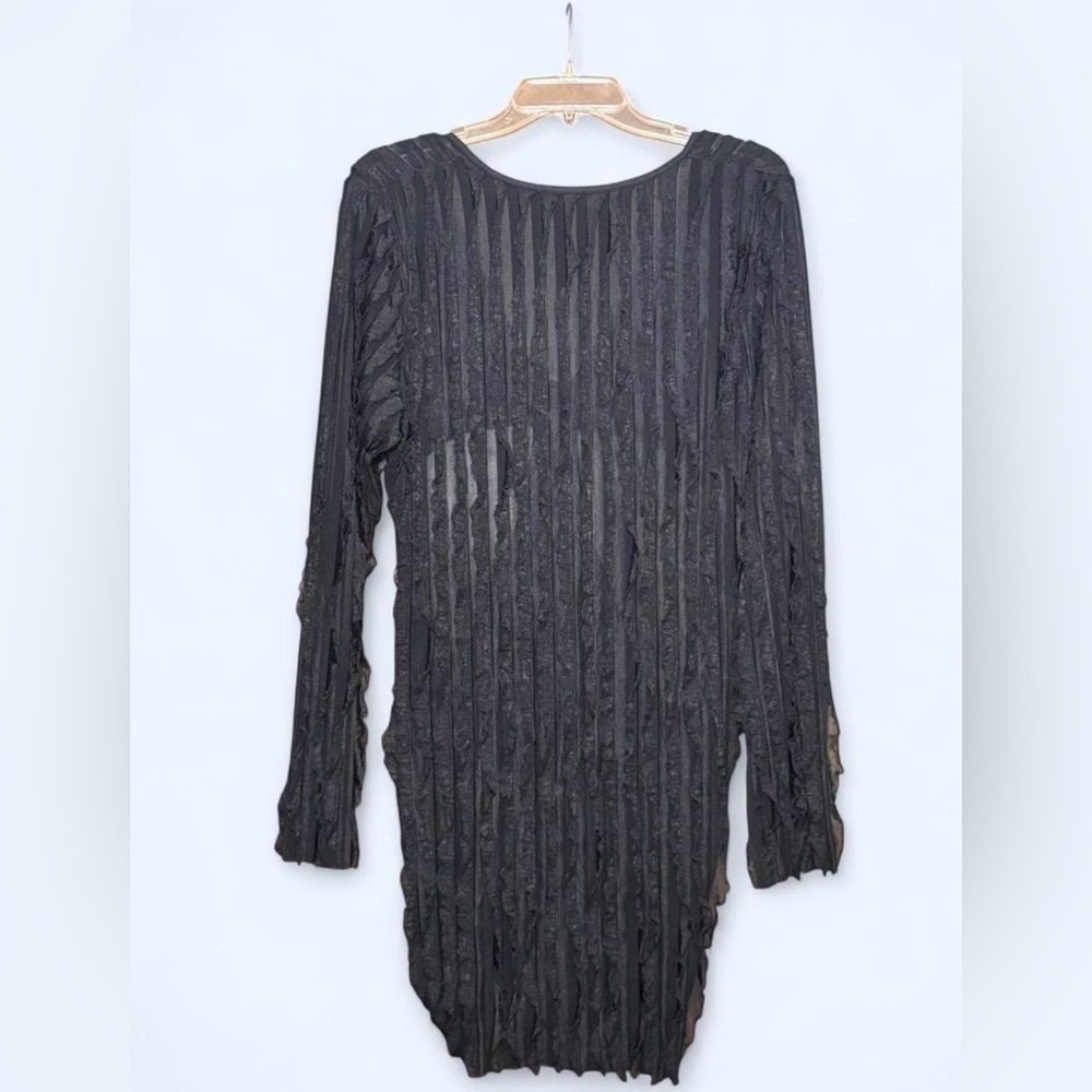 SHEIN Sheer Black Textured Dress